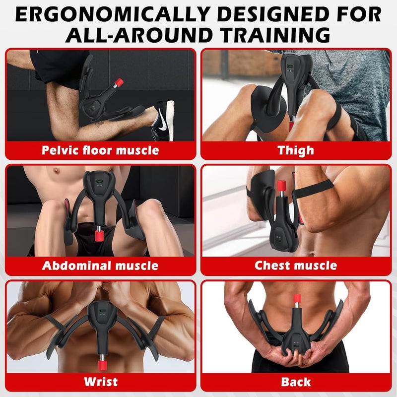 Thighaction 3rd Gen Thigh-Train 0-100 lbs Adjustable Resistance Inner Thigh-Train Exercising Counter with Leg Straps Band Pelvic Floor Kegel Hip Exercise Workout Equipment Pilates Women Men - Image 5